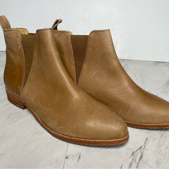 Nisolo Brown Leather Almond Toe Classic Chelsea Bootie 10 - Picture 9 of 14